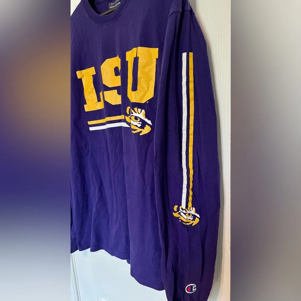 Champion Purple‎ and Yellow Athletic Long Sleeve Shirt - Picture 4 of 7
